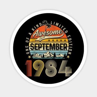 Awesome Since September 1984 Vintage 39th Birthday Magnet